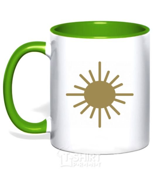 Mug with a colored handle Sunshine kelly-green фото