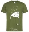 Мужская футболка Umbrella man Оливковый фото
