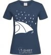 Women's T-shirt Umbrella woman navy-blue фото