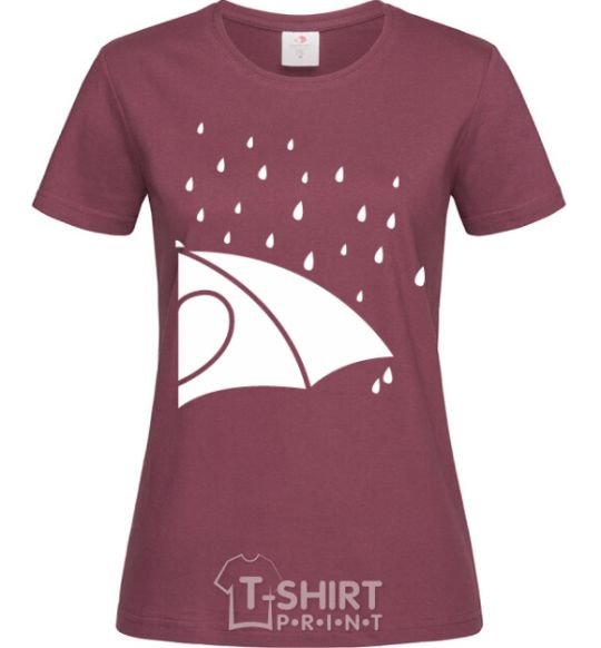Women's T-shirt Umbrella woman burgundy фото