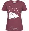 Women's T-shirt Umbrella woman burgundy фото