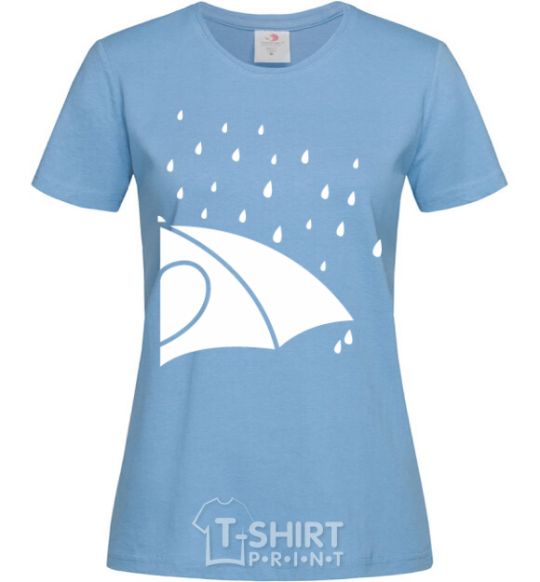 Women's T-shirt Umbrella woman sky-blue фото