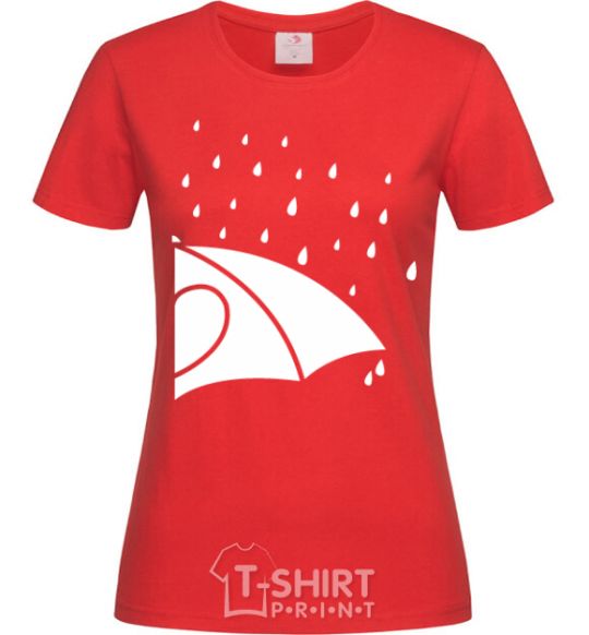 Women's T-shirt Umbrella woman red фото