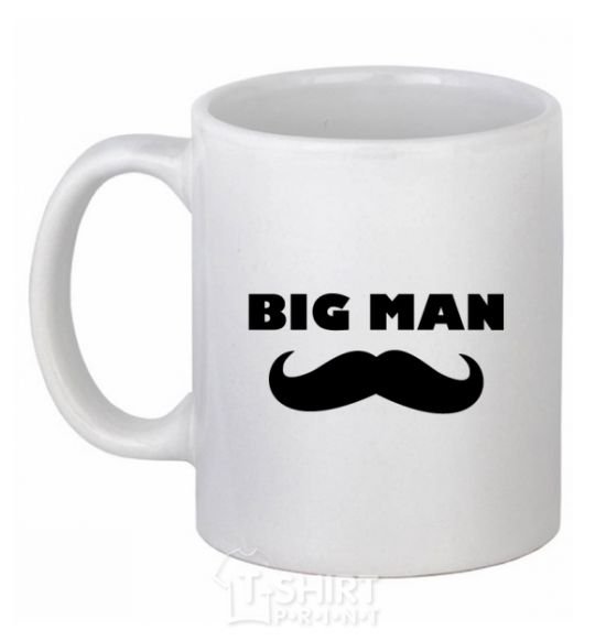 Ceramic mug Big man mustache White фото