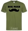 Мужская футболка Big man mustache Оливковый фото