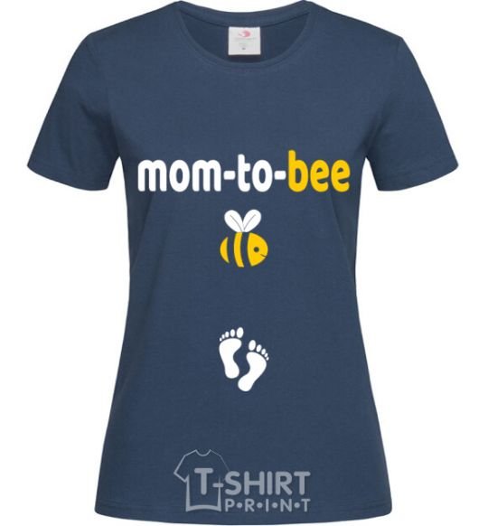 Women's T-shirt Mom to bee navy-blue фото