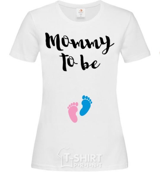 Женская футболка Mommy to be legs Белый фото