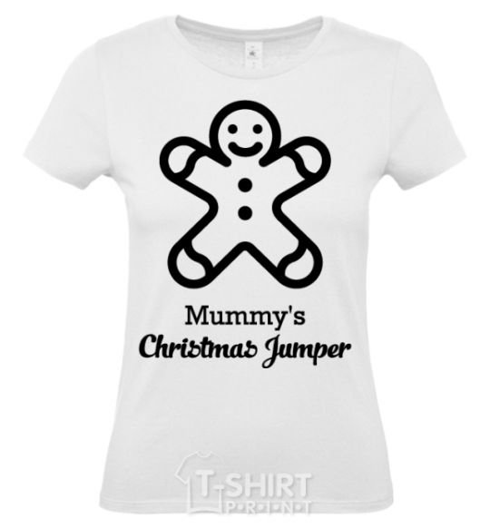 Women's T-shirt Mommy's christmas jumper White фото