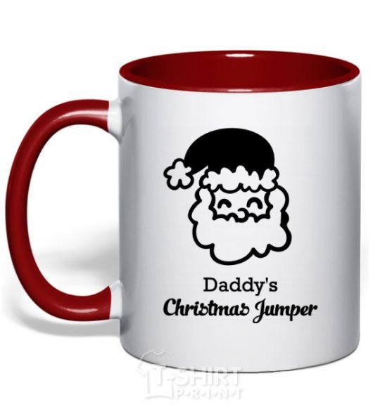 Mug with a colored handle Daddy's christmas jumper red фото