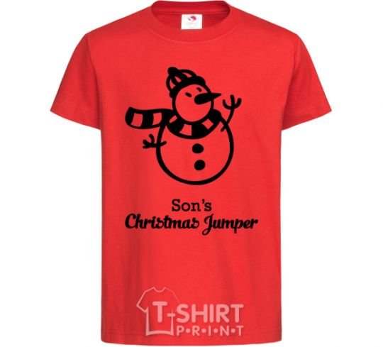 Kids T-shirt Son's christmas jumper red фото