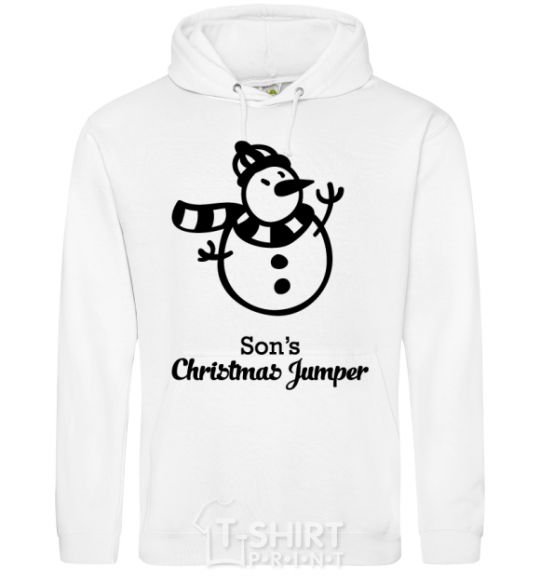 Men`s hoodie Son's christmas jumper White фото