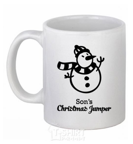 Ceramic mug Son's christmas jumper White фото