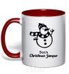 Mug with a colored handle Son's christmas jumper red фото