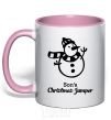 Mug with a colored handle Son's christmas jumper light-pink фото