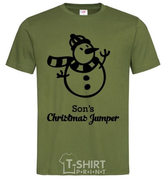 Мужская футболка Son's christmas jumper Оливковый фото