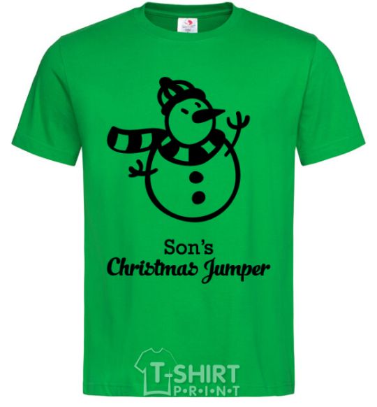 Мужская футболка Son's christmas jumper Зеленый фото