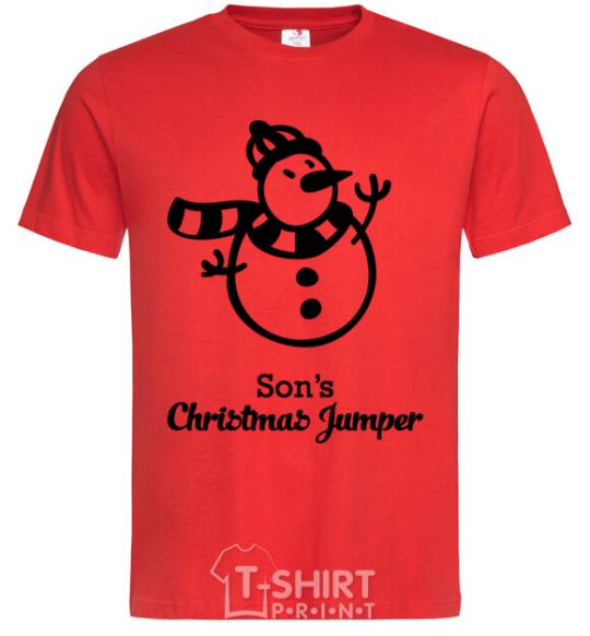 Мужская футболка Son's christmas jumper Красный фото