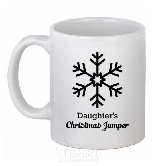 Ceramic mug Daughter's christmas jumper White фото