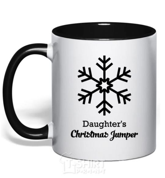Mug with a colored handle Daughter's christmas jumper black фото