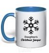 Mug with a colored handle Daughter's christmas jumper royal-blue фото