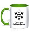 Mug with a colored handle Daughter's christmas jumper kelly-green фото