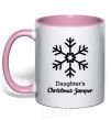 Mug with a colored handle Daughter's christmas jumper light-pink фото
