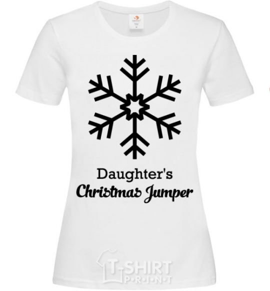 Женская футболка Daughter's christmas jumper Белый фото