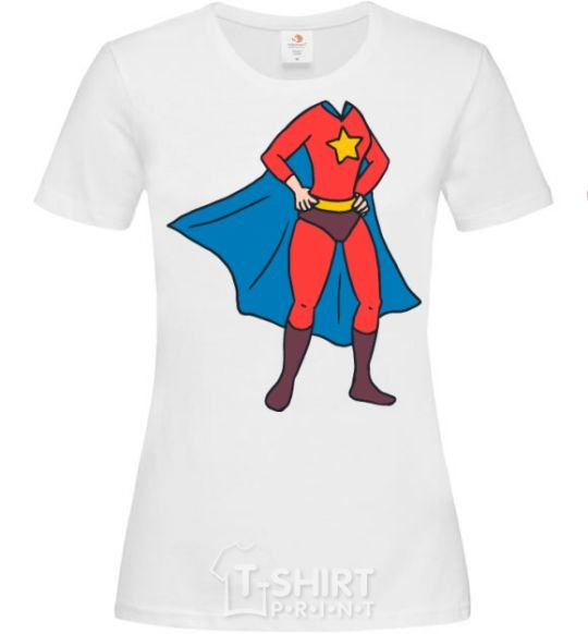 Women's T-shirt Super mom costume White фото