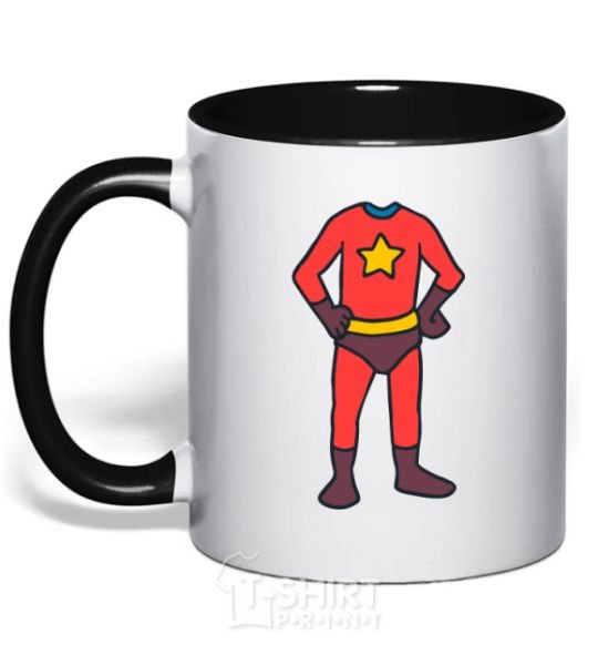 Mug with a colored handle Super son costume black фото