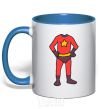 Mug with a colored handle Super son costume royal-blue фото