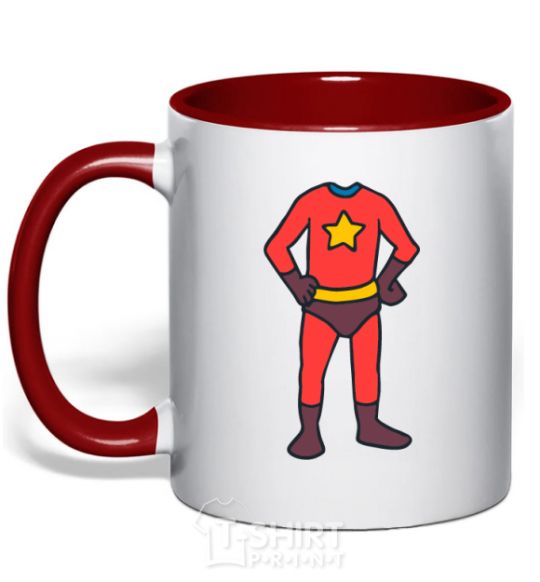 Mug with a colored handle Super son costume red фото