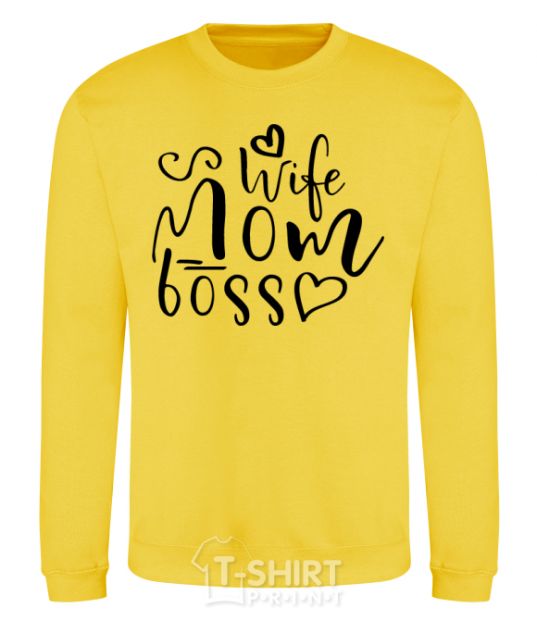 Sweatshirt Mom wife boss yellow фото