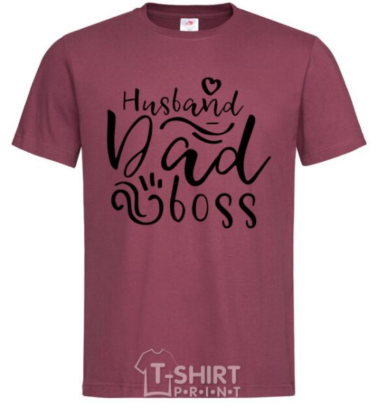 Men's T-Shirt Husband dad boss burgundy фото