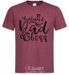 Men's T-Shirt Husband dad boss burgundy фото