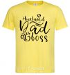 Men's T-Shirt Husband dad boss cornsilk фото