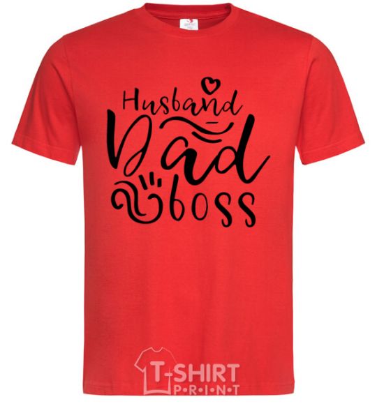 Men's T-Shirt Husband dad boss red фото