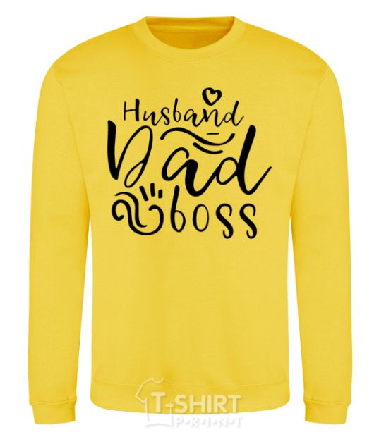 Sweatshirt Husband dad boss yellow фото