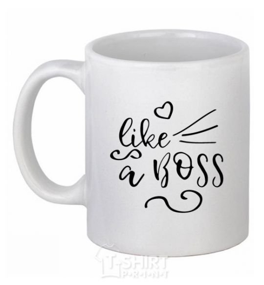 Ceramic mug Like a boss kid White фото