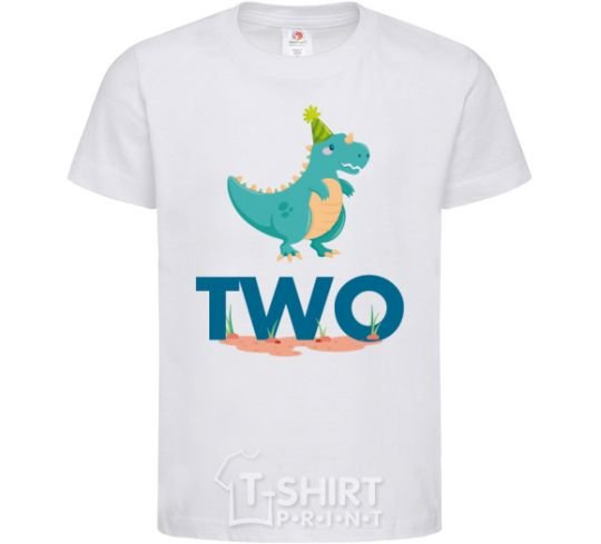 Детская футболка Two dino Белый фото