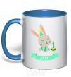 Mug with a colored handle Bunny is one year old Arthur royal-blue фото