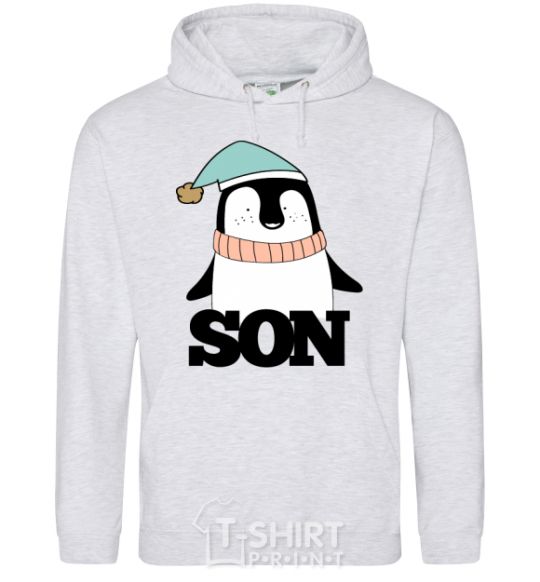 Men`s hoodie Winter family son sport-grey фото