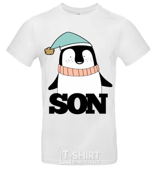 Men's T-Shirt Winter family son White фото