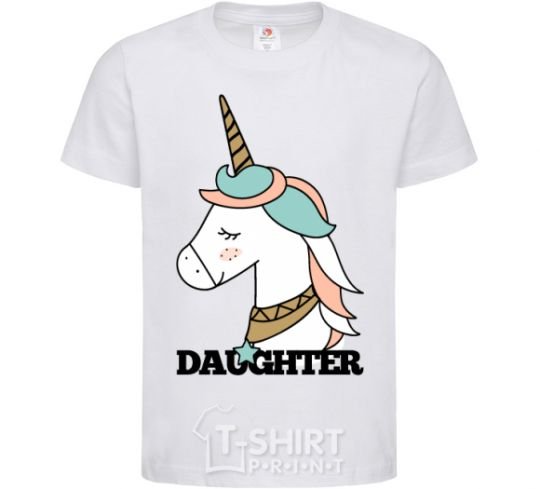 Kids T-shirt Winter family daughter White фото