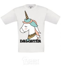 Kids T-shirt Winter family daughter White фото