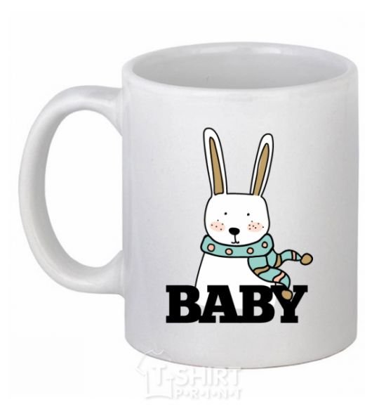 Ceramic mug Winter family baby White фото