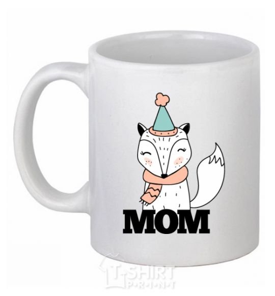 Ceramic mug Winter family mom White фото