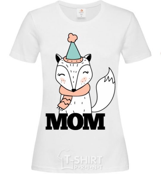Women's T-shirt Winter family mom White фото