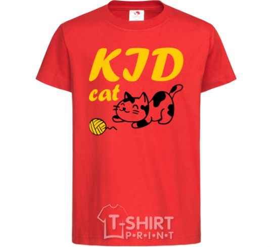 Детская футболка Kid cat Красный фото