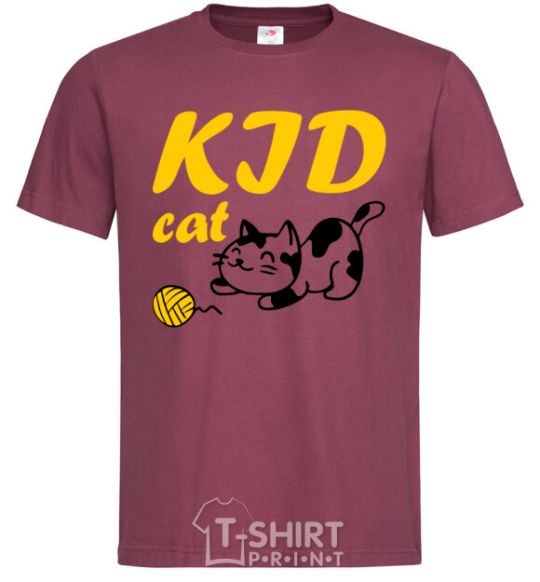 Men's T-Shirt Kid cat burgundy фото