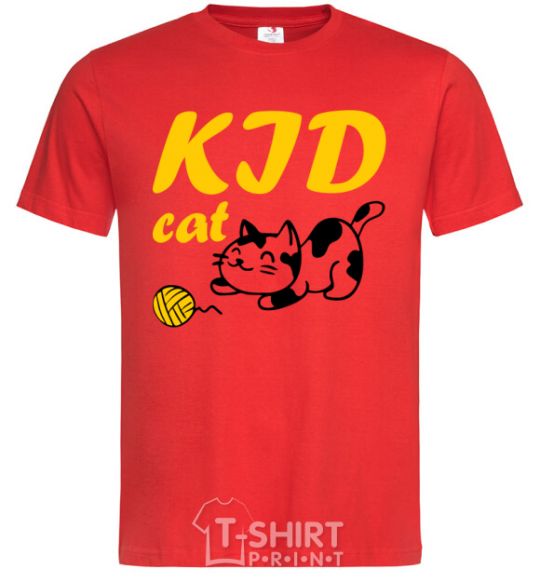 Men's T-Shirt Kid cat red фото